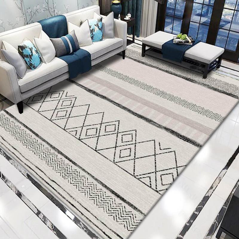 Funky Multicolor Boho Chic Rug Synthetics Trellis Print Carpet Pet-Friendly Stain Resistant Non-Slip Rug for Parlor