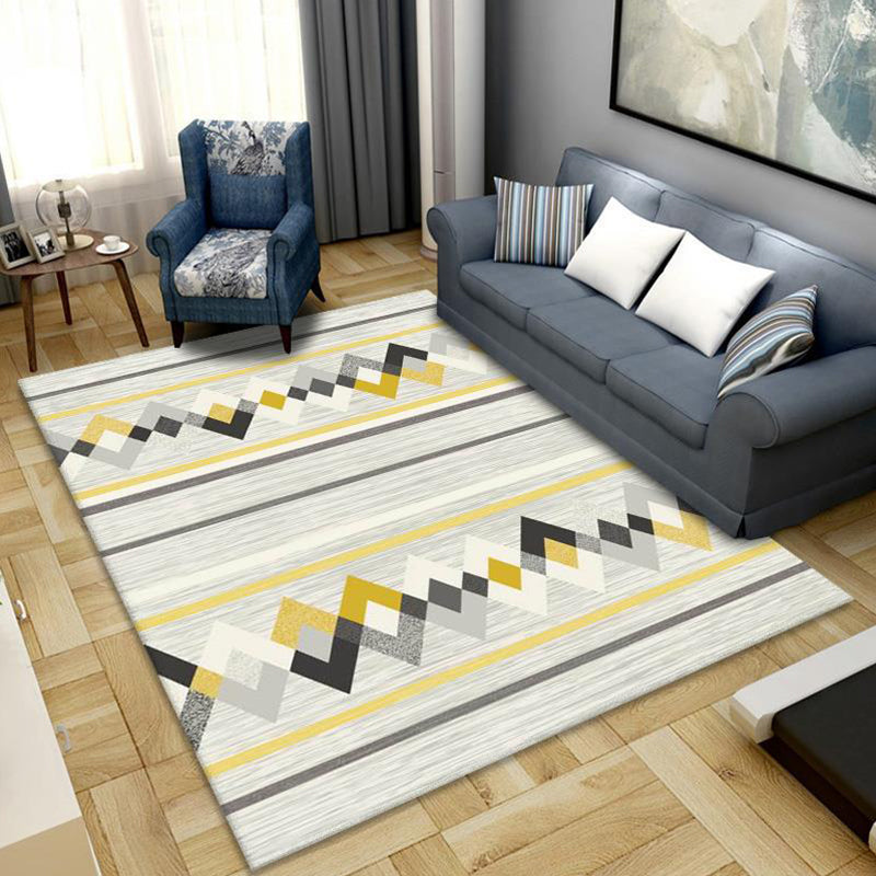 Funky Multicolor Boho Chic Rug Synthetics Trellis Print Carpet Pet-Friendly Stain Resistant Non-Slip Rug for Parlor