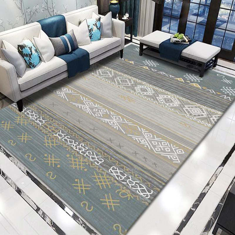 Funky Multicolor Boho Chic Rug Synthetics Trellis Print Carpet Pet-Friendly Stain Resistant Non-Slip Rug for Parlor