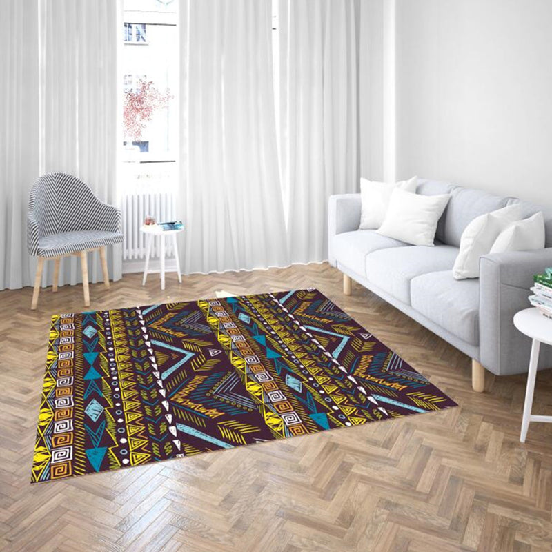 Marokkaanse woonkamer vloerkleed multi-kleuren geometrische print tapijt Synthetische anti-slip achtersterkte Stain resistent huisdiervriendelijk tapijt