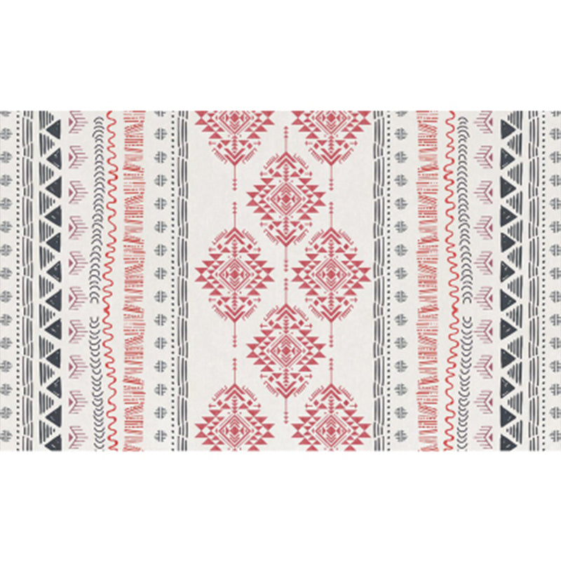 Retro Indian Style Rug Multi Color Geometric Carpet Pet Friendly Anti-Slip Tacle résistant aux taches pour la décoration domestique