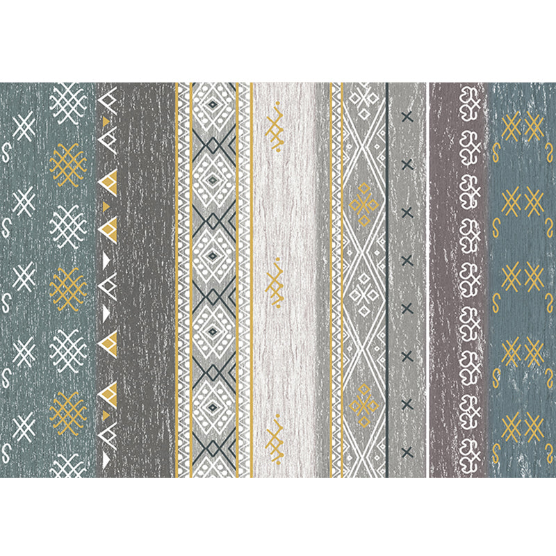 Tapis à imprimé tribal du sud-ouest tapis en polypropylène multicolore tapis lavable antidérapant pour animaux de compagnie pour salle familiale