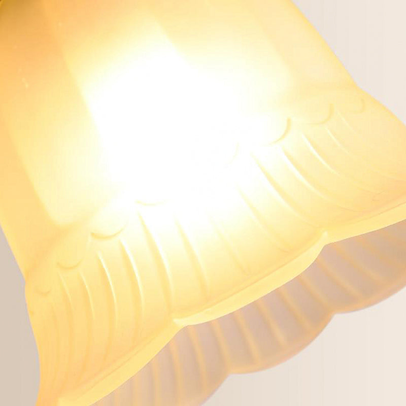 Lampada da incasso svasata per soggiorno, classica, in vetro smerigliato, 1 luce, illuminazione a soffitto beige