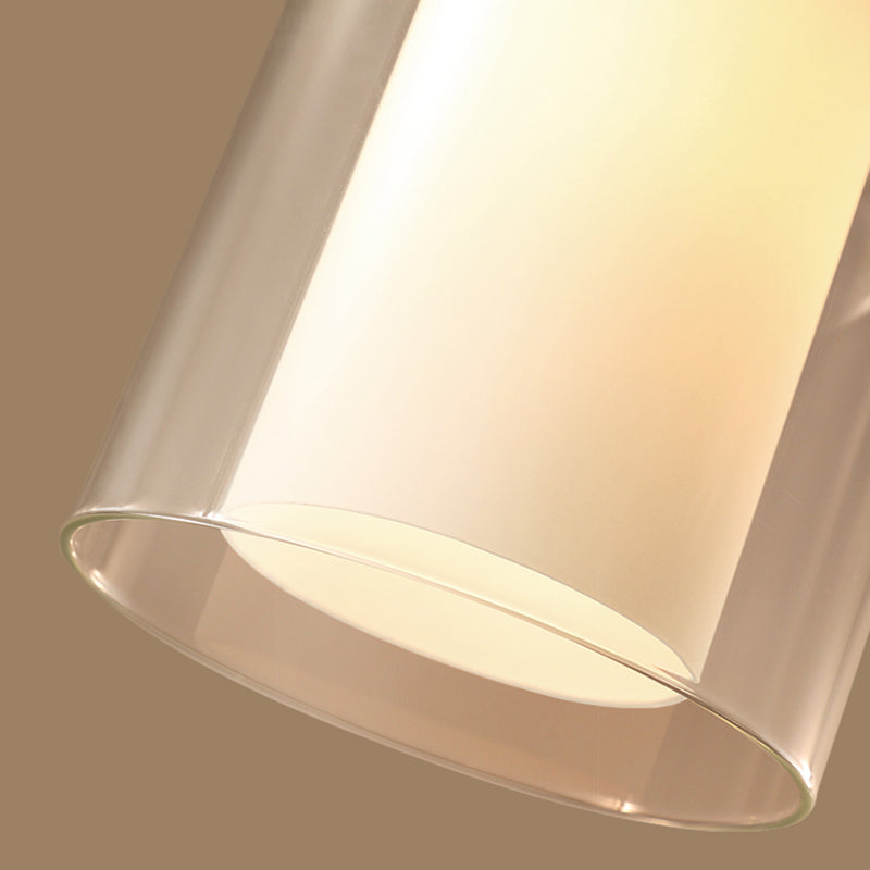 Gouden Cilinder Flush Mount Lamp Classic Helder Glas 1 Licht Woonkamer Plafond Licht Profiel