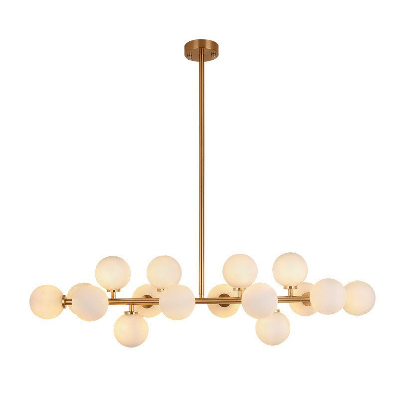 Balles Chandelier Postmodern White Verre 16 LICTES PRENDANT GOL PENDANT POUR RABLÈME