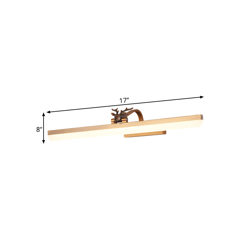 Luz de montaje de pared LED ajustable ajustable con asta de 17 "/23" /31.5 "de ancho de baño acrílico Iluminación de baño en latón, luz cálida/blanca