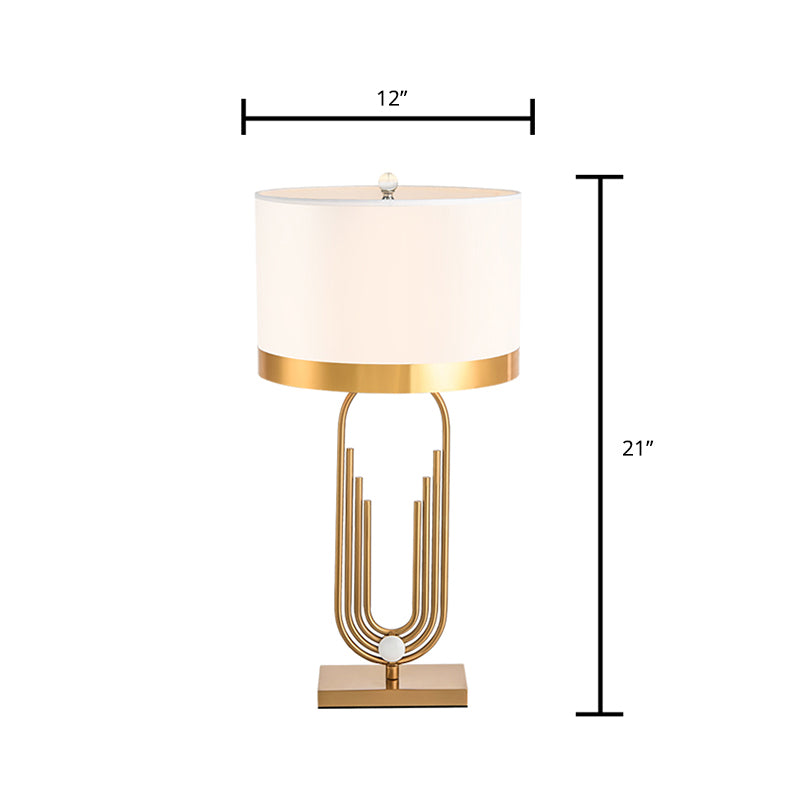 Tissu tambour de table d'éclairage d'éclairage minimalisme 1-Light Living Room Aightftand lampe