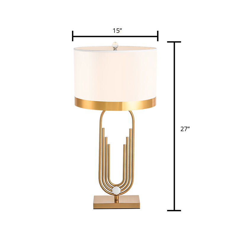 Tissu tambour de table d'éclairage d'éclairage minimalisme 1-Light Living Room Aightftand lampe