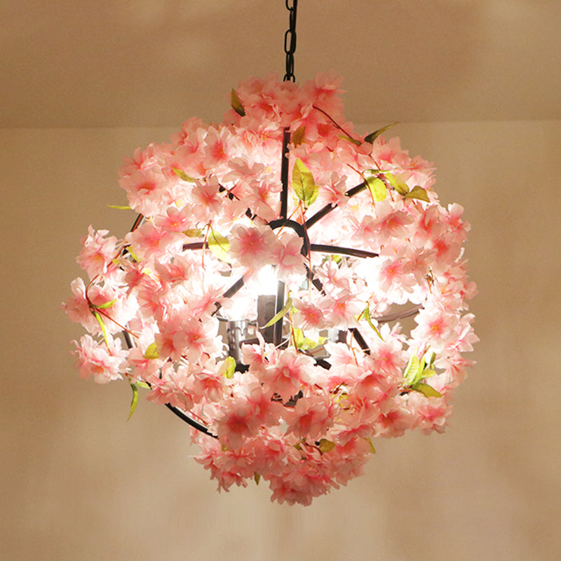 Pink Cherry Blossom Chandelier Farmhouse Metal Comedor de comedor Luz de la luz de la luz