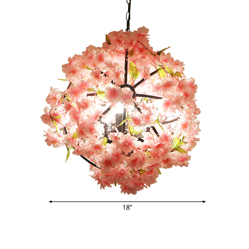 Pink Cherry Blossom Chandelier Farmhouse Metal Comedor de comedor Luz de la luz de la luz