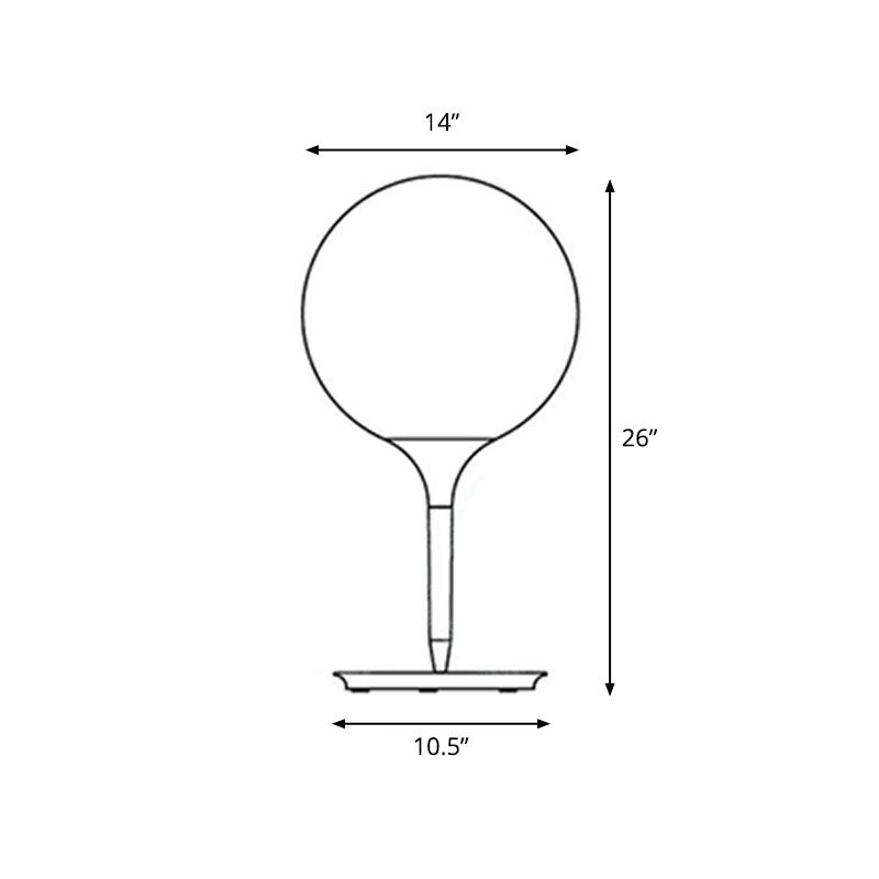 Lampe nocturne en forme de ballon nordique givré en verre blanc simple table d'étude lumière en blanc