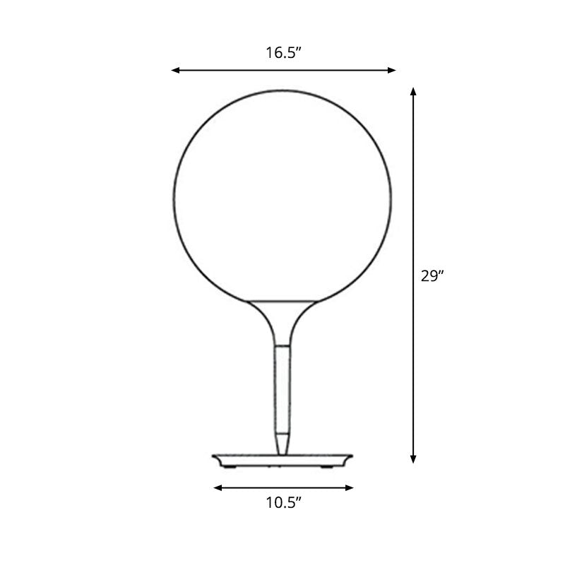 Lampe nocturne en forme de ballon nordique givré en verre blanc simple table d'étude lumière en blanc