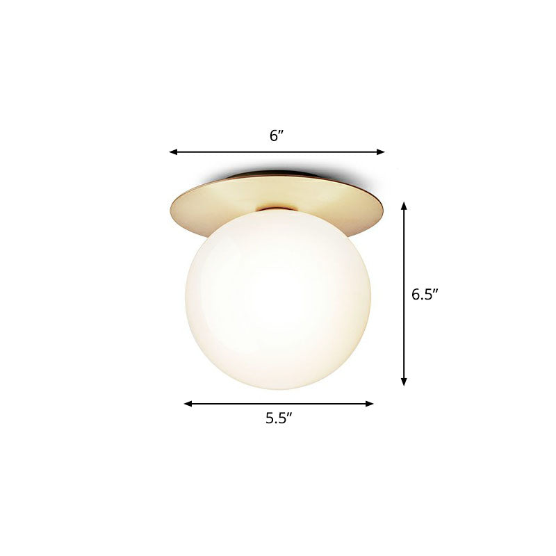 1 Glühbirnen -Gang Deckenlampe moderne Halbflush -Halterung mit Kugelglasschatten