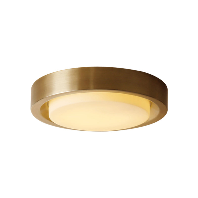 15 "/19" W ¬ †black/Brass ¬ †drum Plafond Light Fixture Classic ¬ †Frosted Glass ¬ †LED ¬ †Slaapkamer † †Flush Mount ¬ †in ¬ †White/Warm-†Light