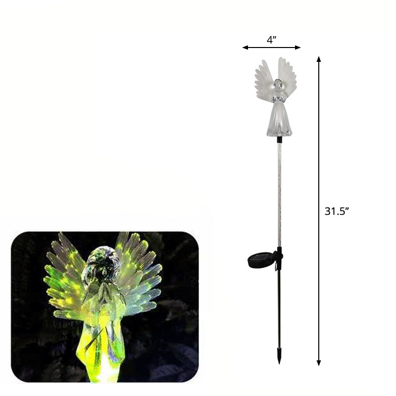 Clear Angel LED Lawn Light Decorative Acrylic Solar Powered Landscape Lighting, 1 Piece