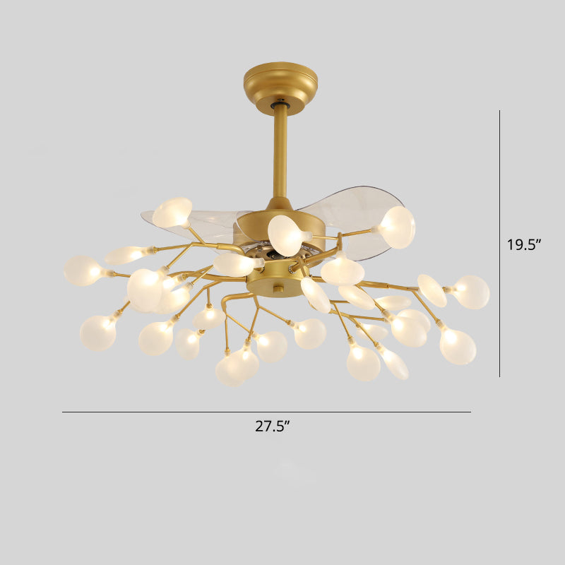 Firefly Hanging Fan Lighting Postmodern Metal Semi Flush Ceiling Light for Dining Room