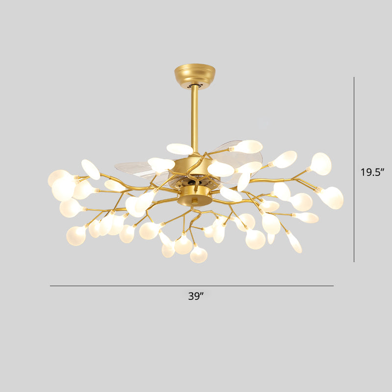 Firefly Hanging Fan Lighting Postmodern Metal Semi Flush Ceiling Light for Dining Room