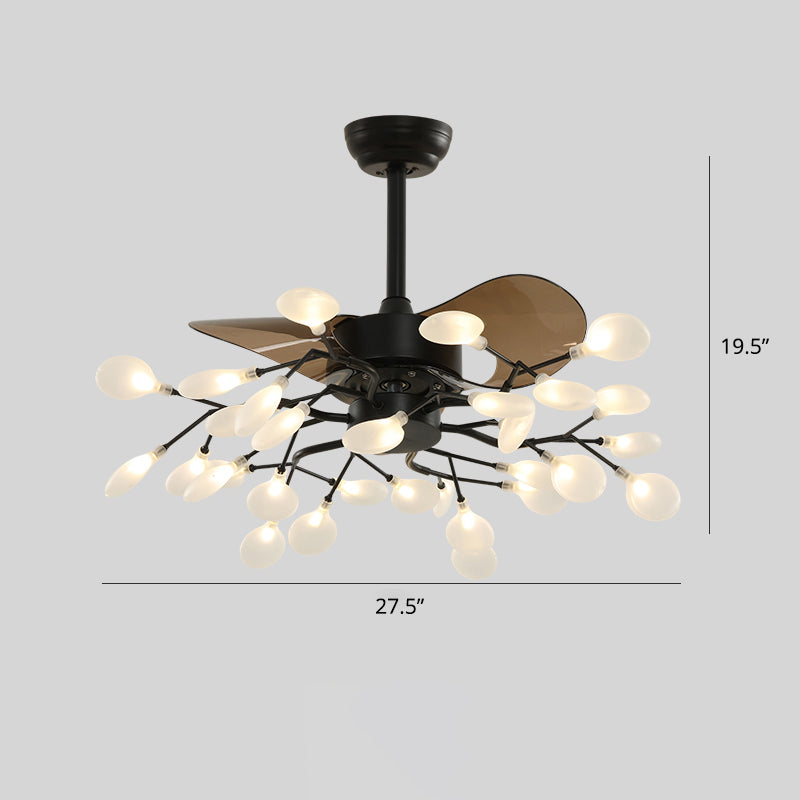 Firefly Hanging Fan Lighting Postmodern Metal Semi Flush Ceiling Light for Dining Room