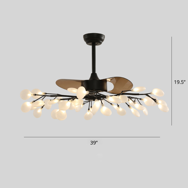 Firefly Hanging Fan Lighting Postmodern Metal Semi Flush Ceiling Light for Dining Room