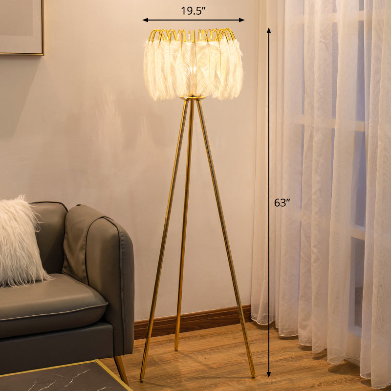 Feer Fringe Floor Standing Light Postmodern 1 Bulb Tripod Vloerverlichting voor woonkamer