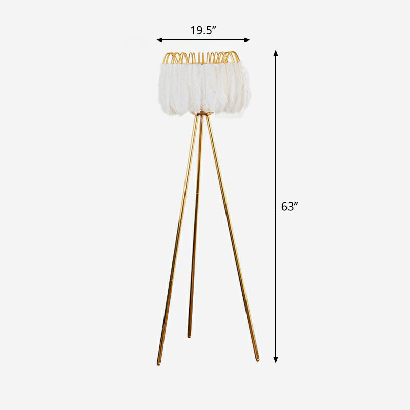 Feer Fringe Floor Standing Light Postmodern 1 Bulb Tripod Vloerverlichting voor woonkamer