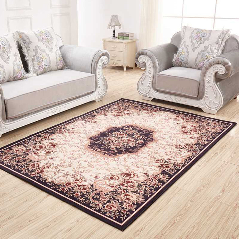 Tapis fleuri shabby chic tapis en polypropylène multi-couleurs tapis de zone de compagnie de compagnie facile pour animaux de compagnie pour le salon