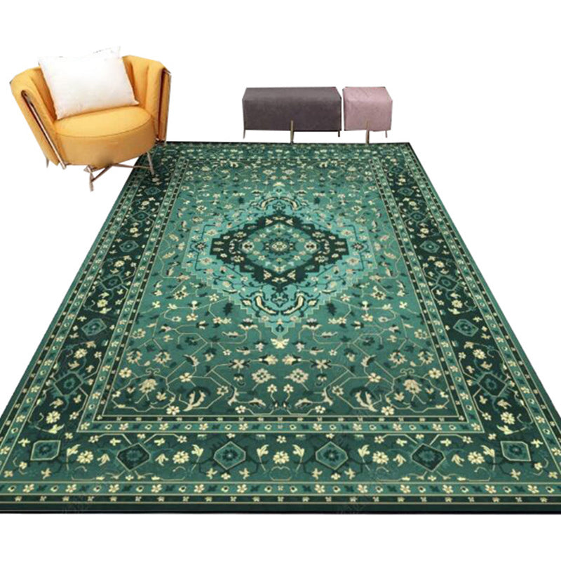 Casual Floral Printed Rug Multi Colored Polypropylene Indoor Rug Non-Slip Backing Easy Care Carpet for Bedroom