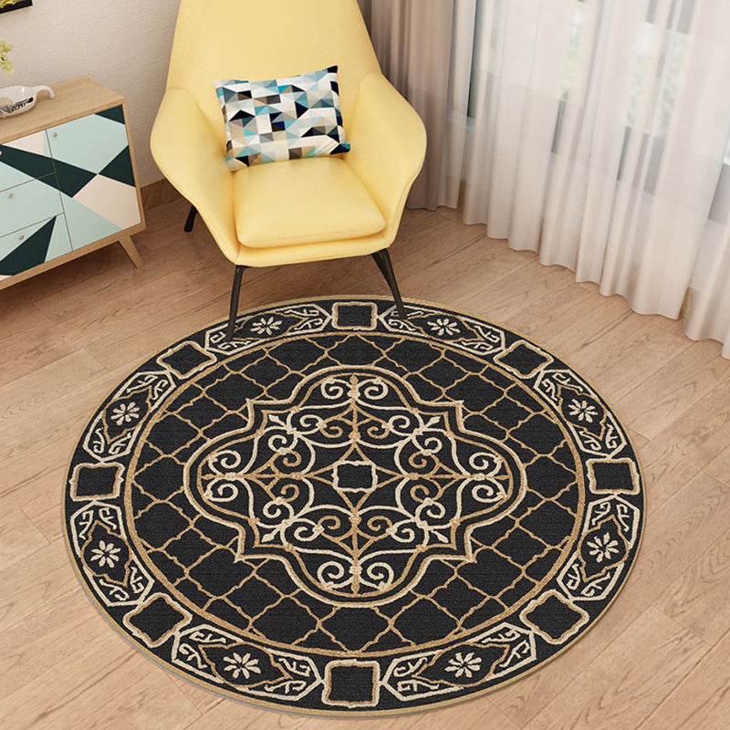 Multicolor Antique Rug Synthetics Geometric Area Carpet Non-Slip Backing Pet Friendly Indoor Rug for Parlor