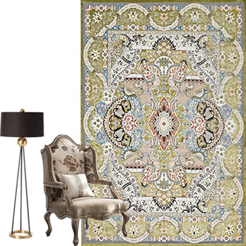 Moroccan Parlor Rug Multi Colored Geometric Patterned Area Carpet Polypropylene Anti-Slip Easy Care Rug