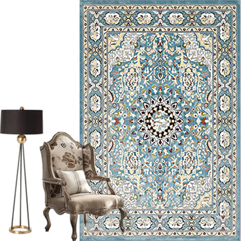 Moroccan Parlor Rug Multi Colored Geometric Patterned Area Carpet Polypropylene Anti-Slip Easy Care Rug