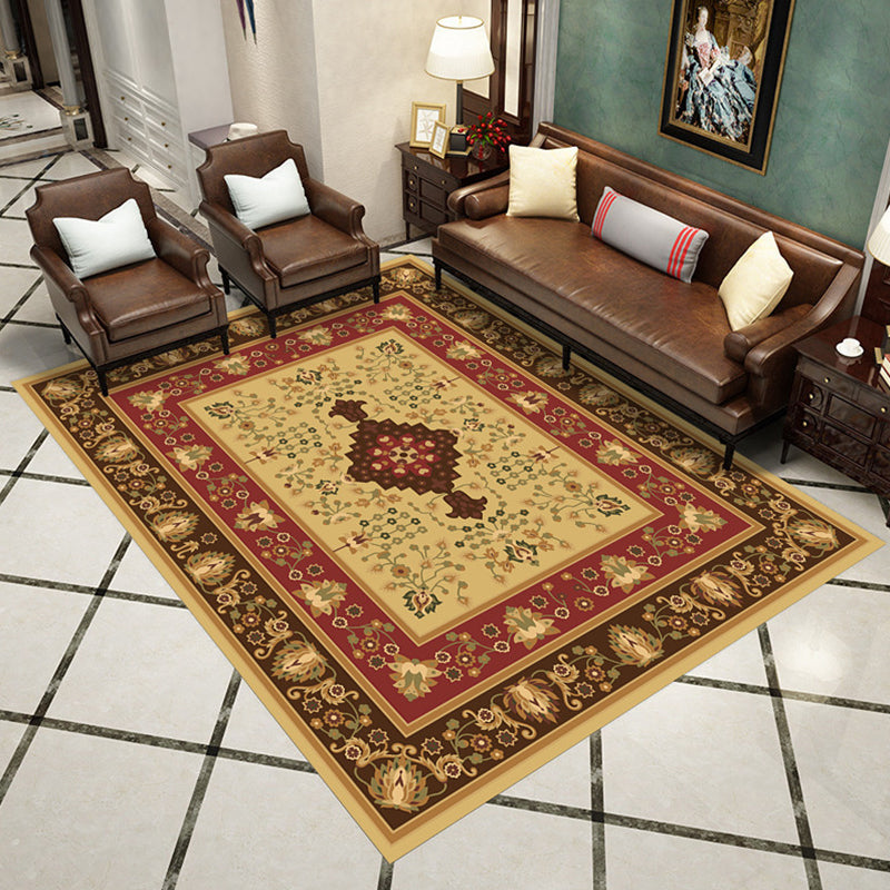 Western Living Room Rug Multicolored Geo Printed Area Carpet Synthetics Non-Slip Backing Pet Friendly Rug
