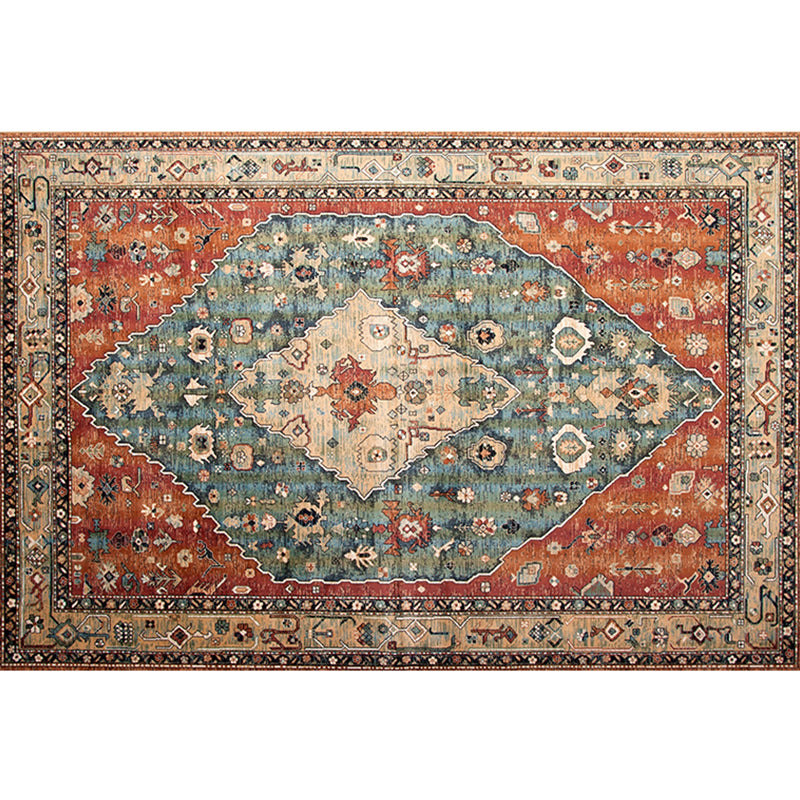 Western Living Room Rug Multicolored Geo Printed Area Carpet Synthetics Non-Slip Backing Pet Friendly Rug