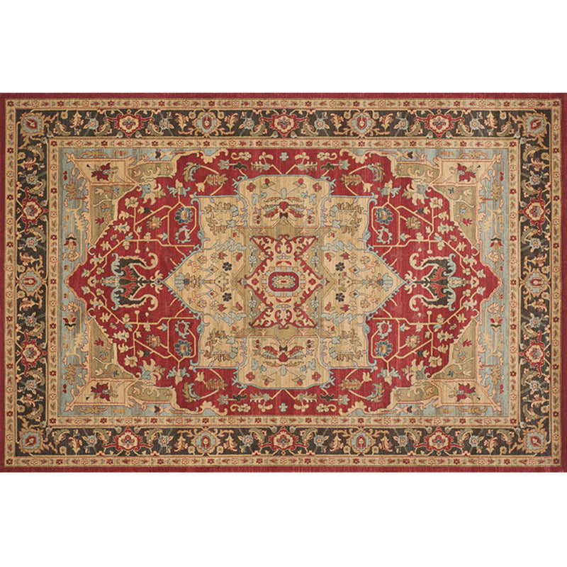 Western Living Room Rug Multicolored Geo Printed Area Carpet Synthetics Non-Slip Backing Pet Friendly Rug