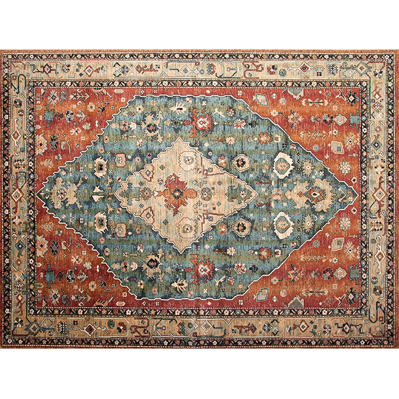 Multi-Color Geo Pattern Rug Polypropylene Moroccan Area Rug Easy Care Pet Friendly Indoor Rug for Bedroom