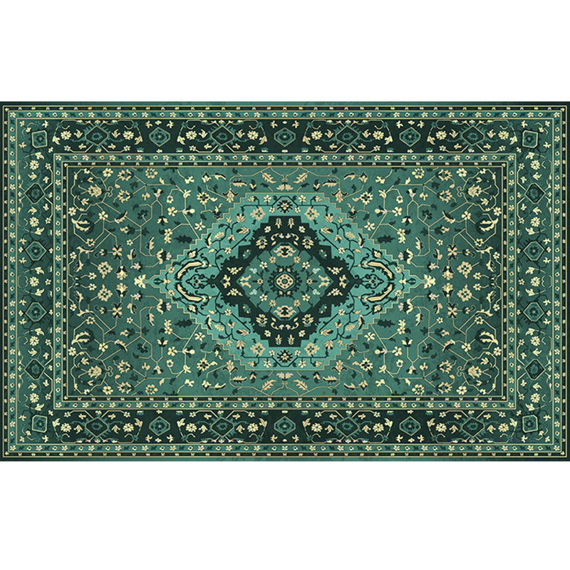 Retro Geometric Pattern Rug Multicolored Synthetics Area Carpet Anti-Slip Pet Friendly Washable Rug for Room