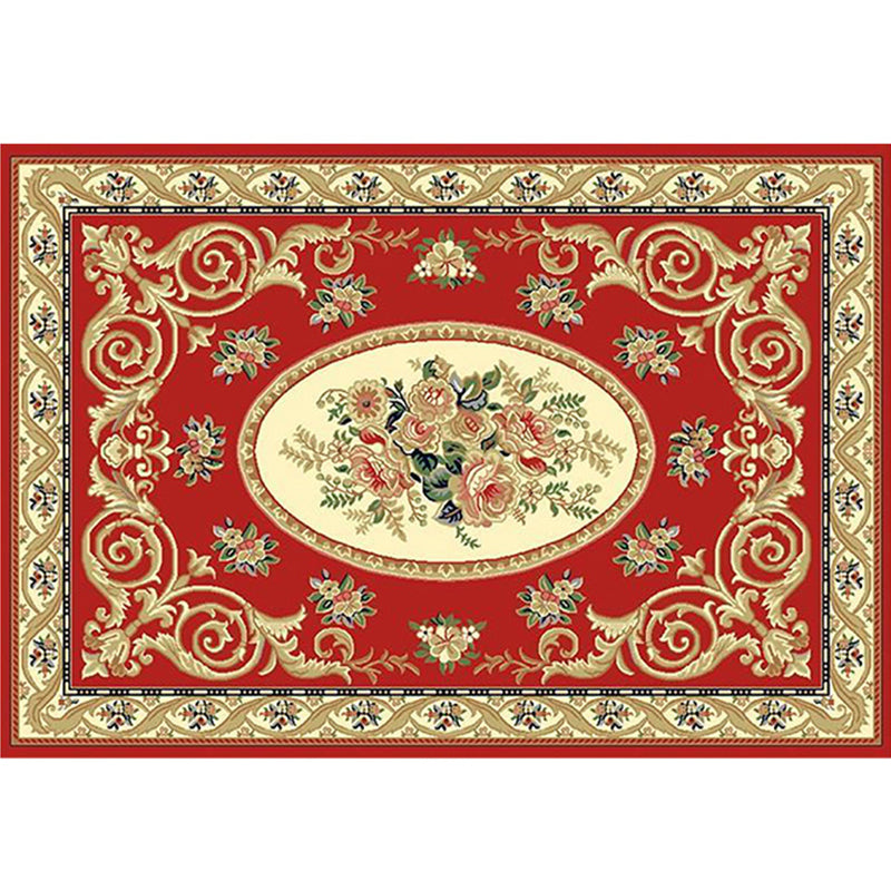 Antique Home Decoration Rug Multi Color Floral Pattern Area Rug Polyster Non-Slip Backing Easy Care Carpet