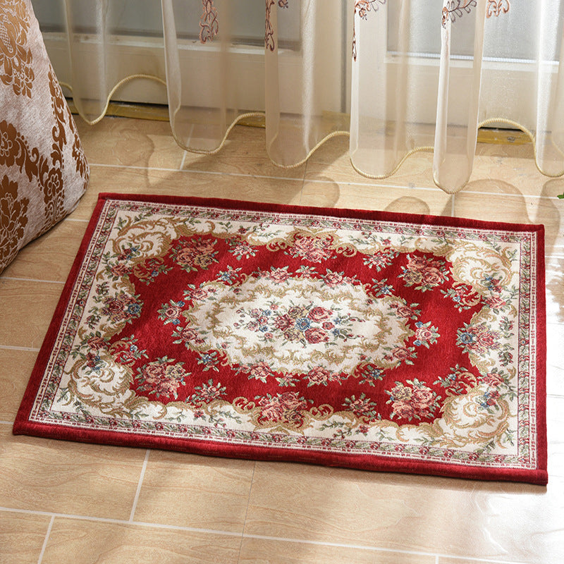 Multi-gekleurde slaapkamer Tapijt Shabby Chic Flower Print Area Rug Acryl Non-Slip Backing Stain-Resistant tapijt