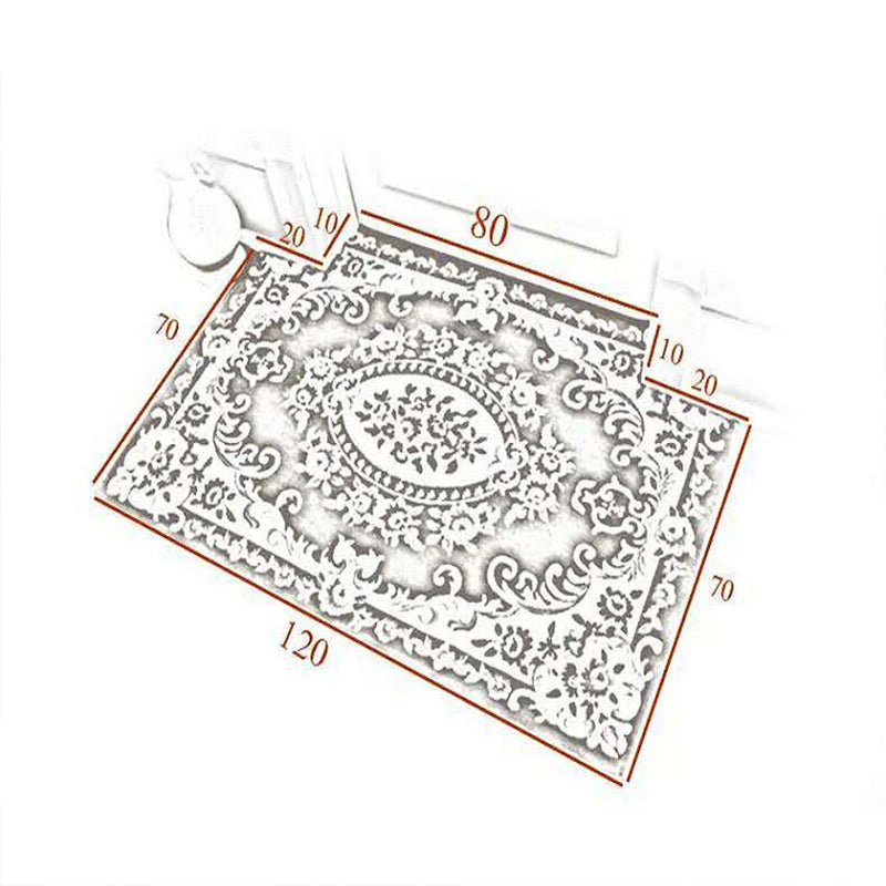 Multi Colored Bedroom Rug Shabby Chic Flower Print Area Rug Acrylic Non-Slip Backing Stain-Resistant Carpet