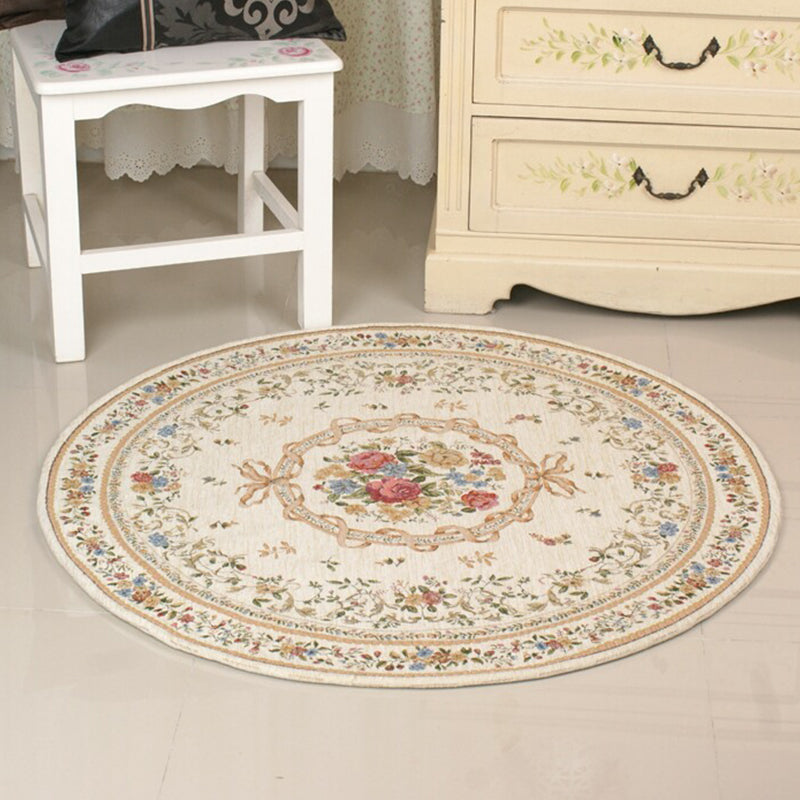 Fancy Mutli Color Olden Rug Synthetics Floral Printed Indoor Rug Anti-Slip Backing Stain-Resistant Carpet for Bedroom