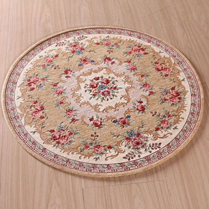 Olden Room Rug Multi Colored Flower Patterned Area Carpet Polypropylene Anti-Slip Washable Pet Friendly Indoor Rug