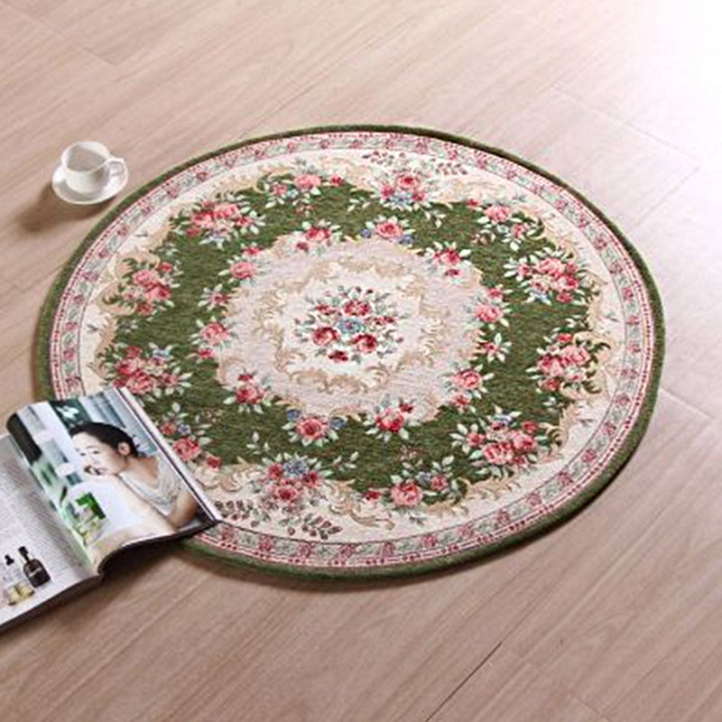 Olden Room Rug Multi Colored Flower Patterned Area Carpet Polypropylene Anti-Slip Washable Pet Friendly Indoor Rug