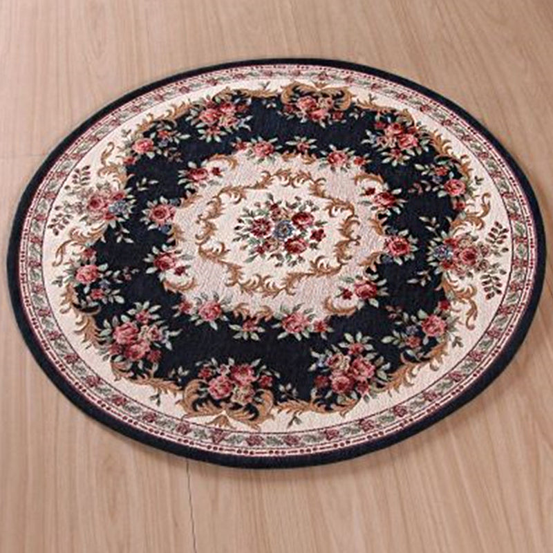 Olden Room Rug Multi Colored Flower Patterned Area Carpet Polypropylene Anti-Slip Washable Pet Friendly Indoor Rug