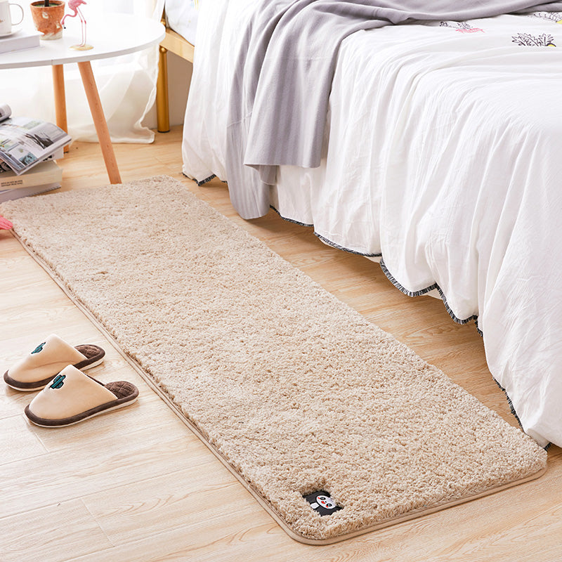 Multi Colored Bedroom Rug Modern Solid Color Rug Synthetics Non-Slip Backing Stain-Resistant Area Carpet