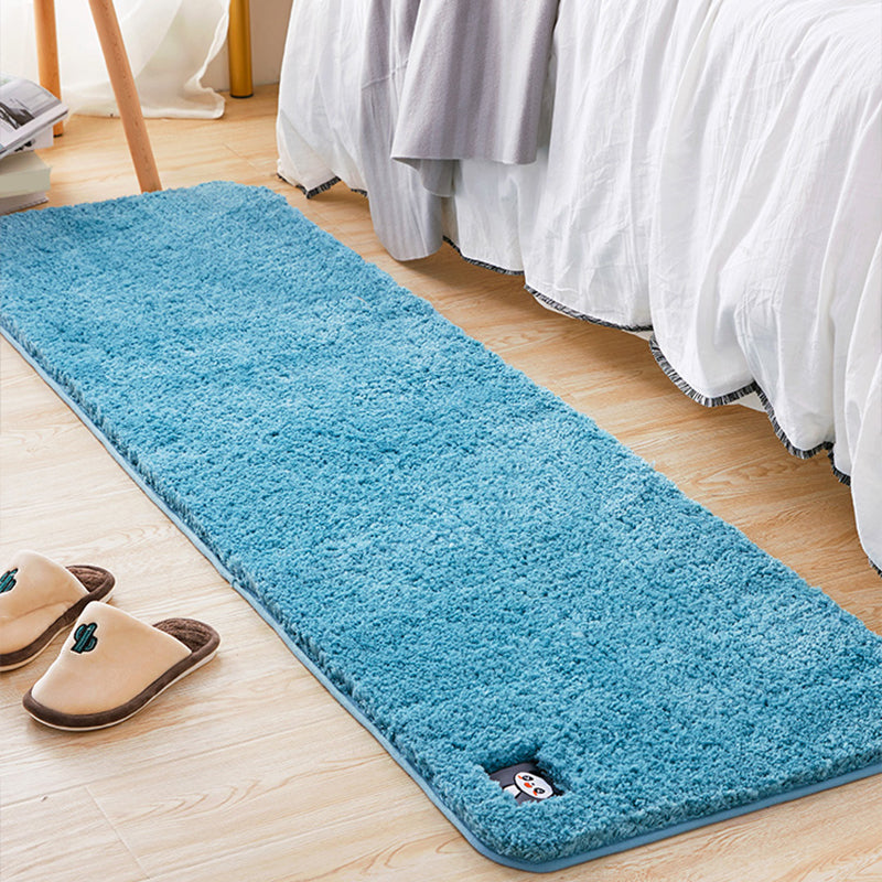 Multi Colored Bedroom Rug Modern Solid Color Rug Synthetics Non-Slip Backing Stain-Resistant Area Carpet