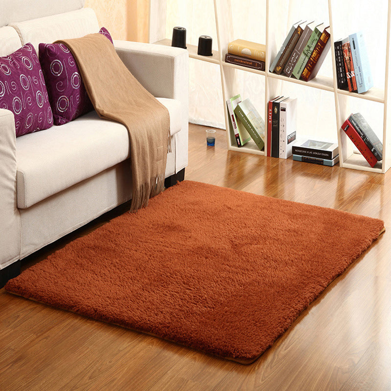 Casual Solid Color Rug Multi Colored Polypropylene Indoor Rug Non-Slip Backing Easy Care Carpet for Room