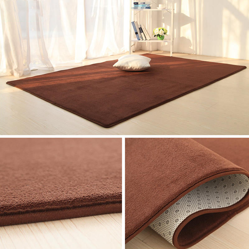 Simple Multi Color Relaxing Rug Polyster Solid Color Indoor Rug Non-Slip Pet Friendly Carpet for Home