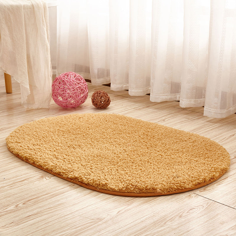 Multi Colored Solid Color Rug Polyster Casual Indoor Rug Anti-Slip Backing Pet Friendly Carpet for Bedroom