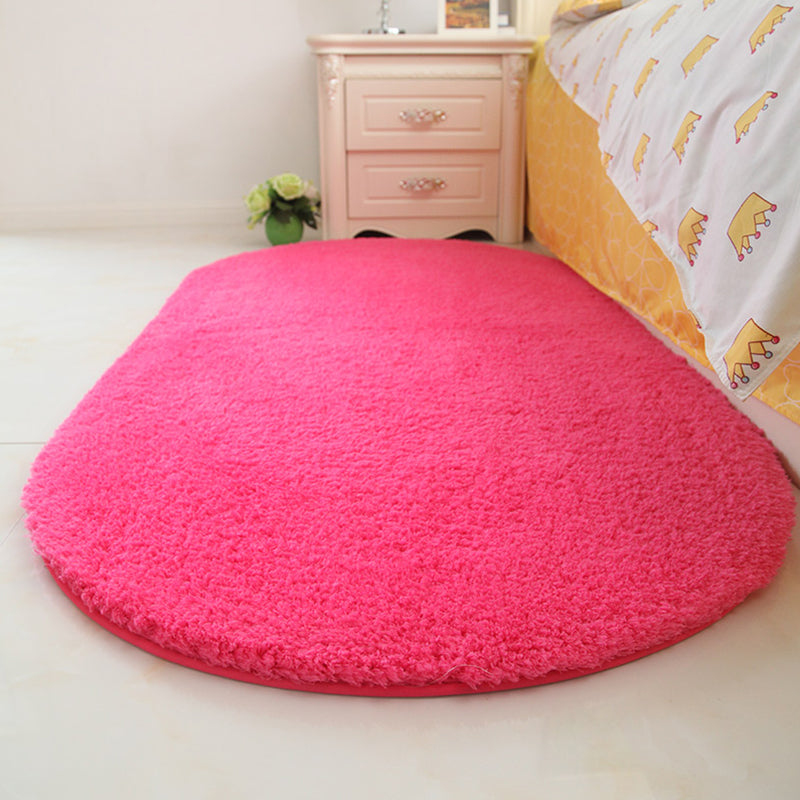 Minimalist Solid Color Rug Multi-Colored Polyster Indoor Rug Non-Slip Backing Easy Care Carpet for Room