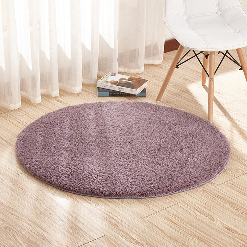 Relaxing Living Room Rug Multi Color Solid Color Indoor Rug Polyster Anti-Slip Backing Easy Care Carpet