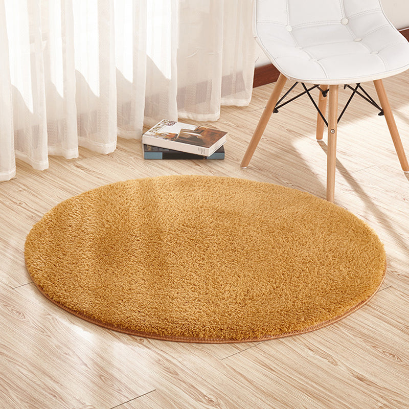 Relaxing Living Room Rug Multi Color Solid Color Indoor Rug Polyster Anti-Slip Backing Easy Care Carpet